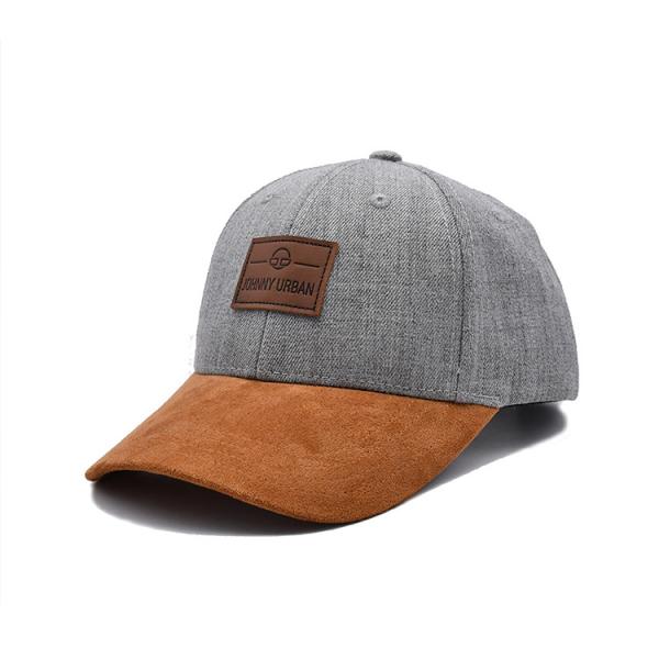 Suede 6 Panel Baseball Cap With Color Matching Stitching And Reinforced Seams