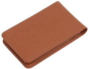 11x7cm Polybag Mens Leather Bifold Wallets , AQL Slim Brown Leather Wallet