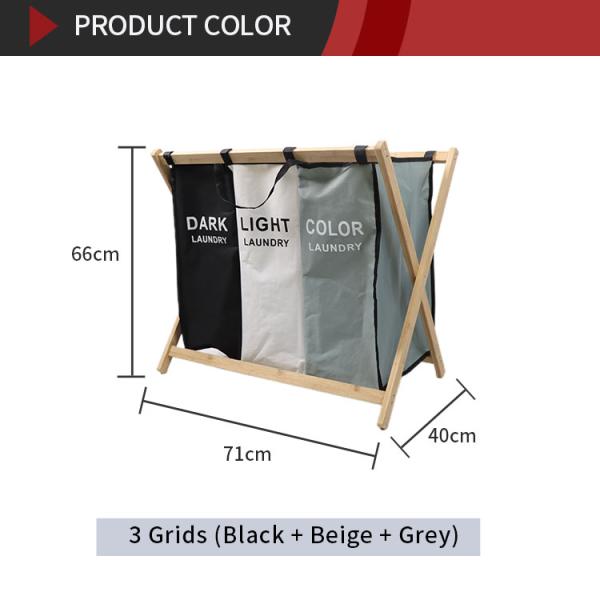 Легковес Breathable влагостойкой рамки корзины прачечной 3 ящиков бамбуковой Washable