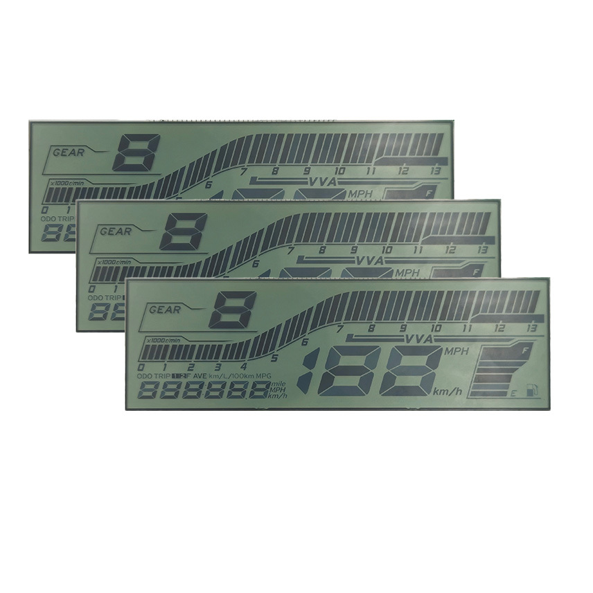 Custom HTN LCD Display for Motorcycle Dashboard and Speedometer Application