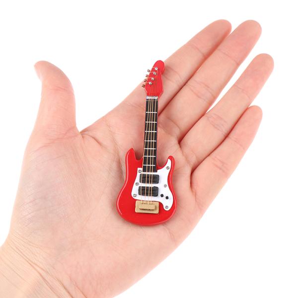 Guitarra eléctrica de la música miniatura de la casa de muñecas del 1:12 para los niños Toy House Decor musical
