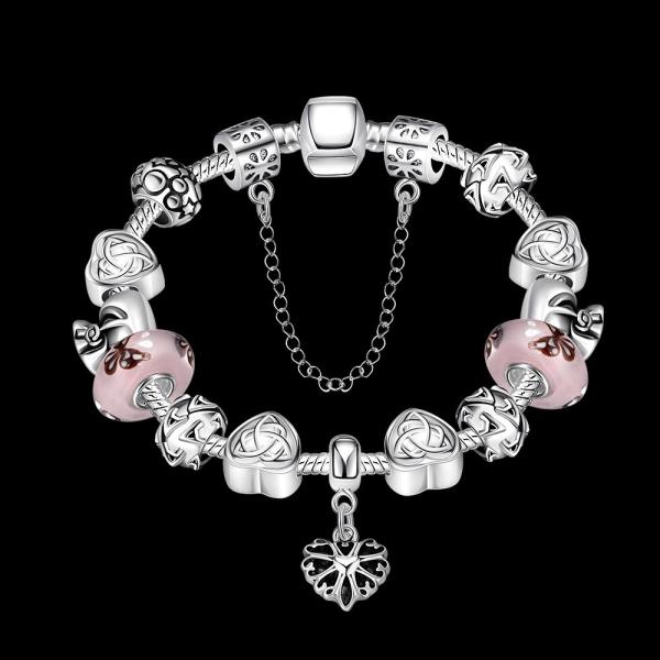 SJ Wholesale Vogue Vintage Alloy Jewelry Fantasy Ethnic Style Heart Shape Magnet Buckle Chain Handmade Glaze Bead Bracel