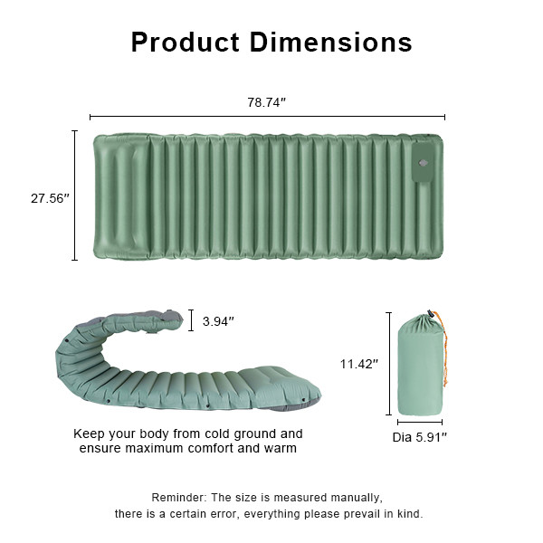 Extra Thick 10cm Sleeping Mat Portable Outdoor Sleeping Mattress For Hiking