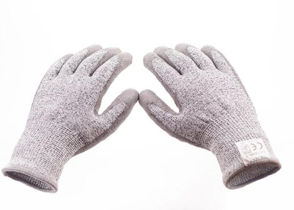 HPPE Liner Class 5 Cut Resistant Gloves Grey Color EN388 Certificates