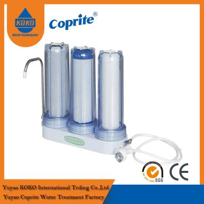 Triple Filtration Three Stage Countertop Household Water Filter PP Activated Carbon