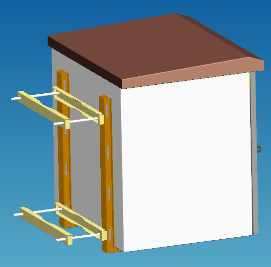 Приложение небольшой коробки металла на открытом воздухе для вентиляторной системы охлаждения держателя поляка одностеночной