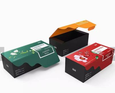 Flip Type Tea Packaging Box criativo Matte For Health Products multicolorido
