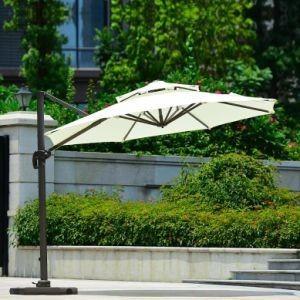 Outdoor Marble Base Cafe Sunade Umbrellas Pergola Gazebo Cover Parasols with Solar Light