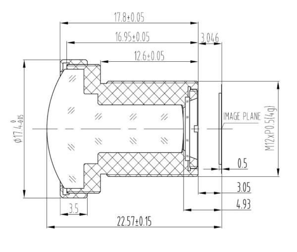 1/2.5 2.55mm  wide angle S mount lens  , HFOV 130degree, F2.0 good for Aptina MT9P031,CCL1250255MP
