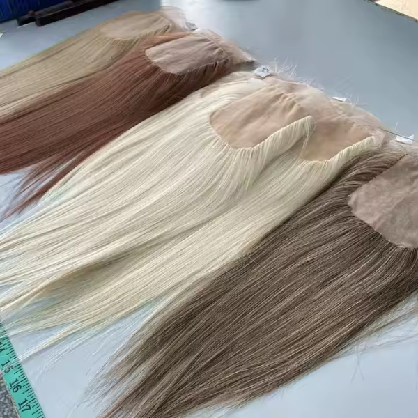 Factory Wholesale Lace Topper 5x5 100% Raw VRIGHIN  Human Hair Pre Colored Mesh Integration Closure DROP SHIPPING REDAY TO GO