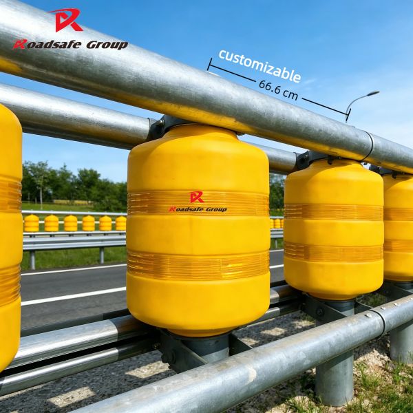 BEIJING ROADSAFE Highway PU Polyurethane Rolling Barrier System Safety Anti-Collision Driveway Guardrail Bucket Roller