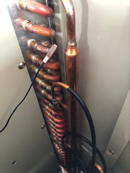 Outdoor Ductless Electric Air Source Heat Pump Double Thread Copper Tube Exchanger