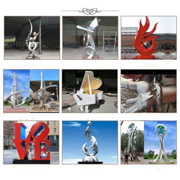 Giant Size Mirror Polish Contemporary Garden Sculptures / Outdoor Metal Art Sculpture