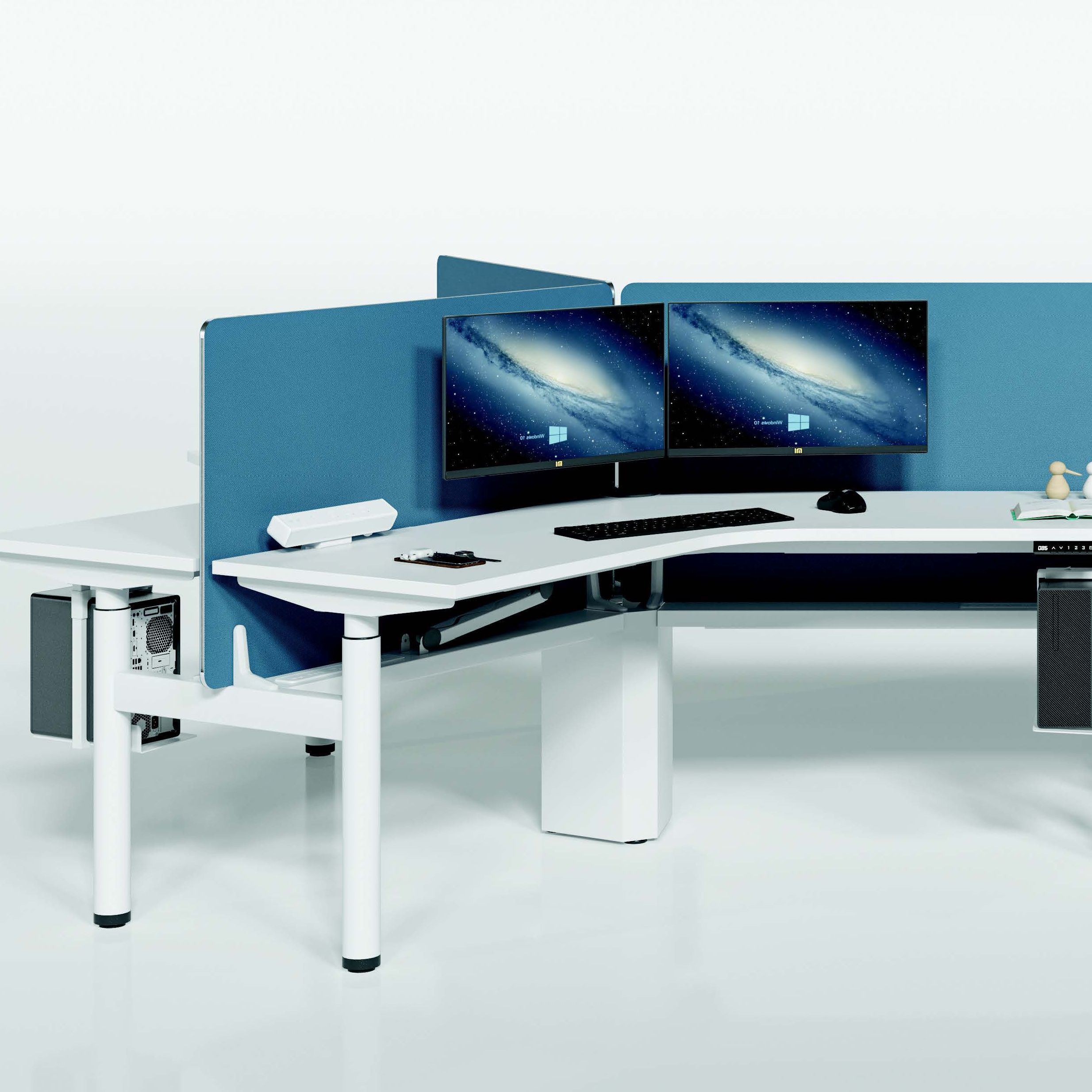 L Shaped Electric Adjustable Desk 120° Electric Sit Stand Desk