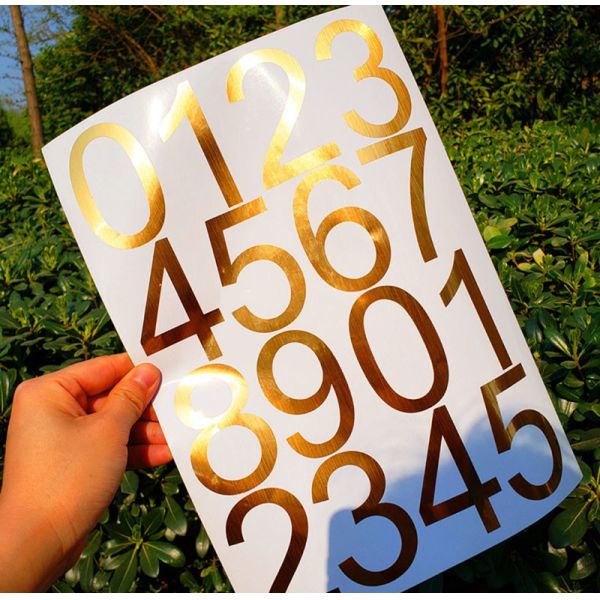 Self Adhesive Peel Off PVC Label Sticker Arabic Number Temporary Stickers