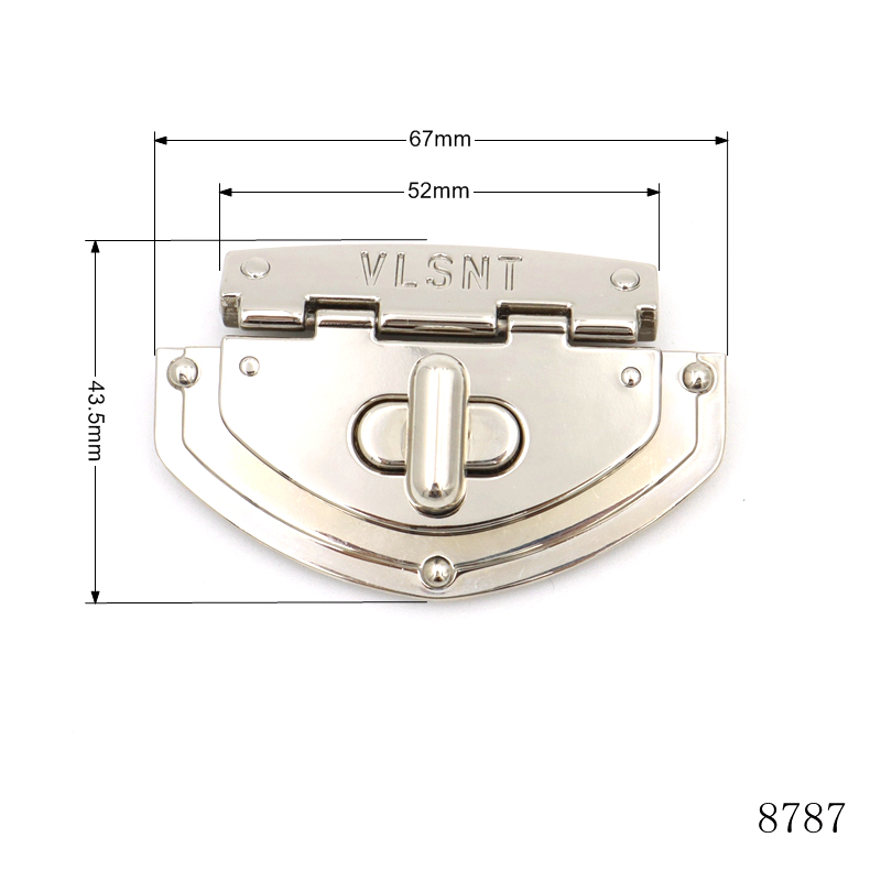 OEM ODM Metal Lock Latch Shiny Metal Bag Closures For Luggage And Handbags