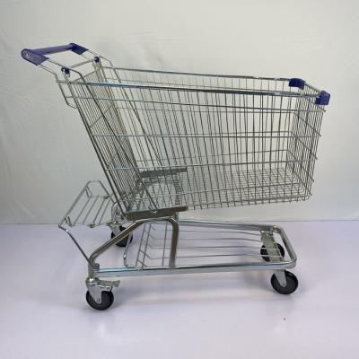 240L Powder Coated Grocery Shopping Trolley Carbon Steel Q195 Retail Shopping Trolley