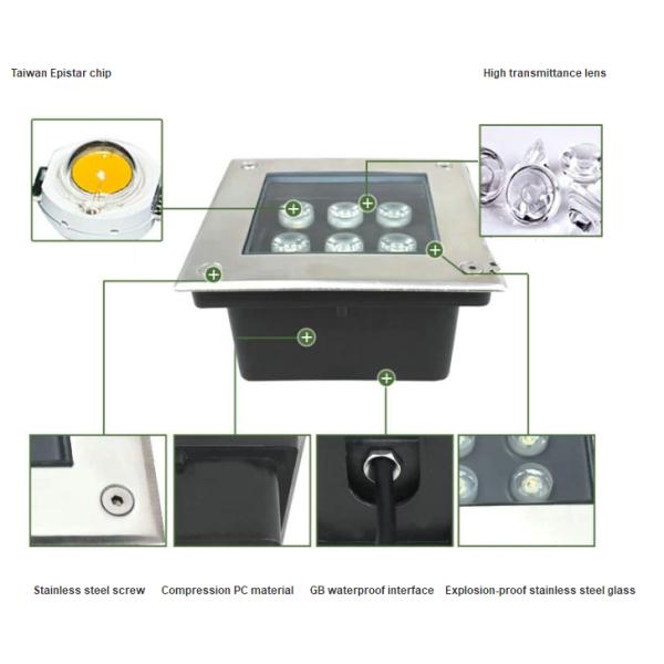Square In Ground Lighting Led Rectangle Stainless Steel Underground Garden Lights