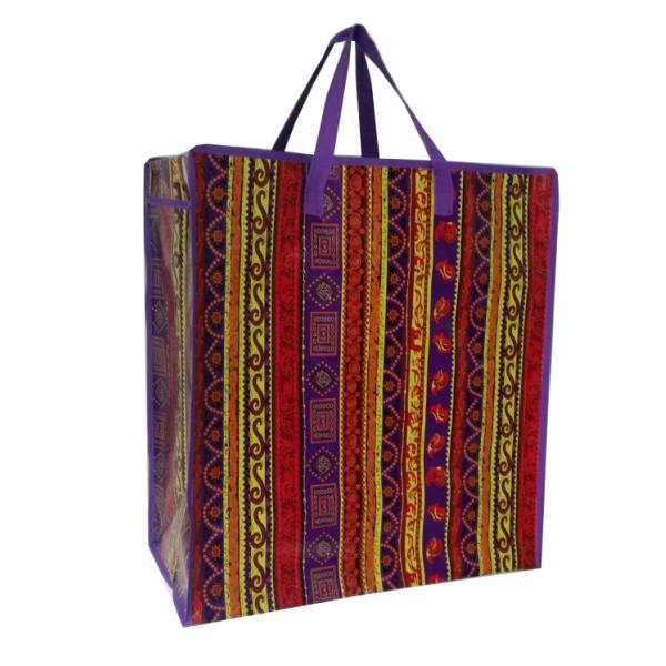 リサイクル可能なダブルハンドル ザッパー閉塞付きの食料品買い物袋