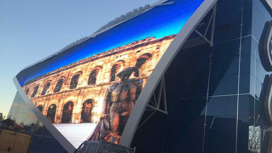 8500нитов Яркость Внешний P10 P15.6 Гибкий экраны для окон здания