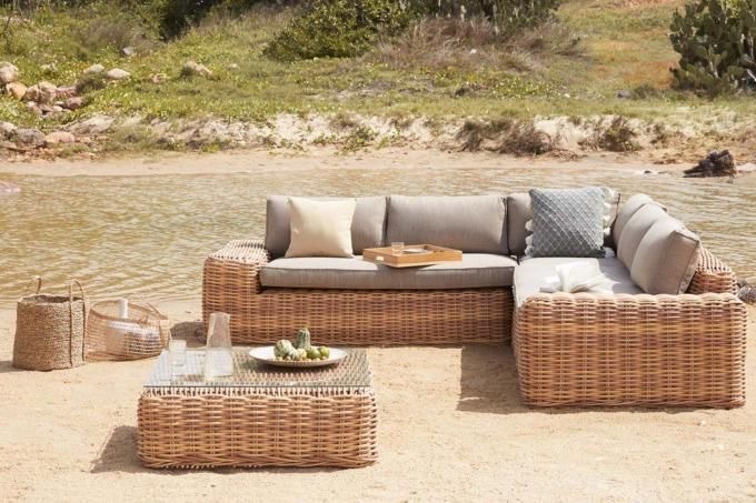 Espresso Thick Wicker Corner Sectional, SN-2632