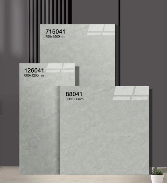 Gray Anti-Slip Polished Porcelain Tiles 750x1500mm for Office Flooring