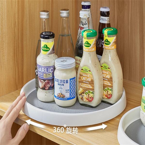 Plastic Kitchen Turntable Organizer for Spice Items and Fruit Placement Standing Type