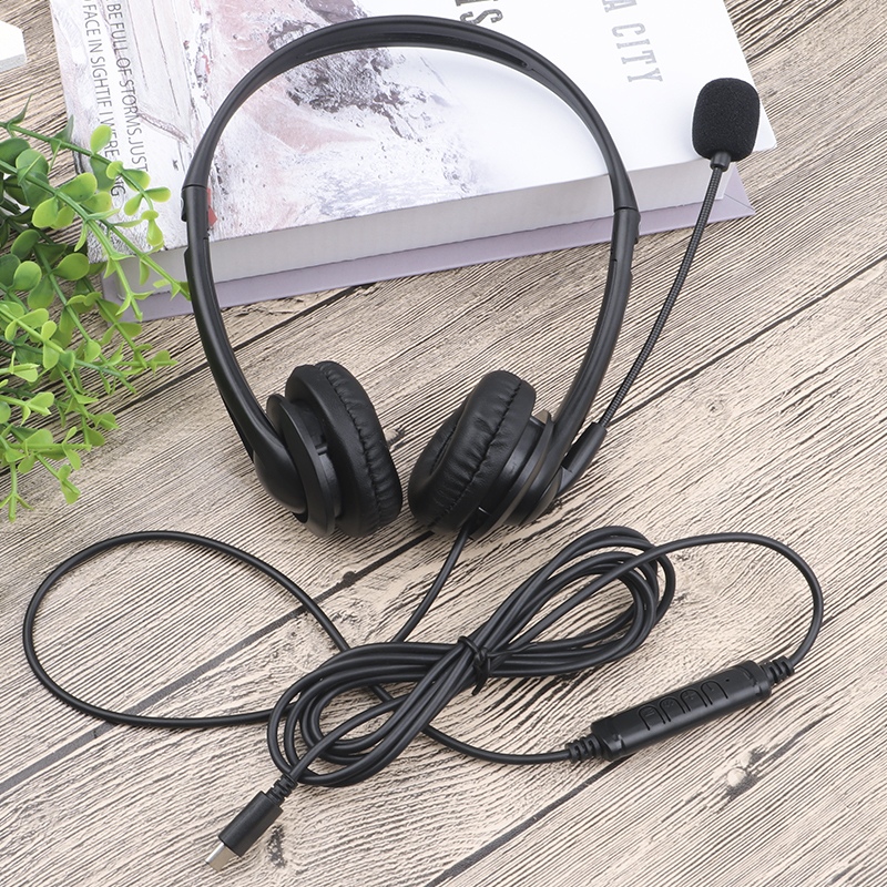 JTY-430 professional call center earphones with microphone, multiple plugs USB/Type-C/3.5mm wired earphones, comfortable to wear earphones, suitable for online learning and business conference calls