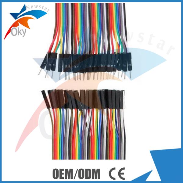 1 Pin-1 Pin Female To Male Jumper Wires For Arduino , 40pcs In Row Dupont Cable 20cm