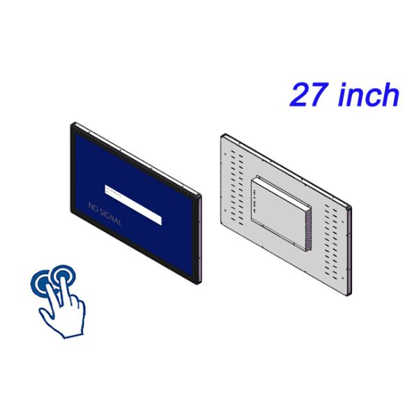 27 Inch New Embedded Intelligent Self-service Ordering Industrial Control Touch Screen Fully Enclosed Computer Resistance Display