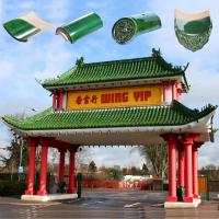 Le toit en céramique ornemente les tuiles de toit chinoises vertes pour le bâtiment de temple bouddhiste