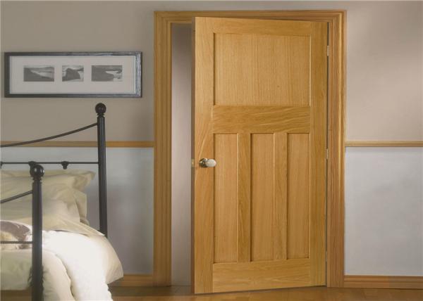 House Model Open Inside Swing Solid Wood Doors Customized Color With Knobs / Locks