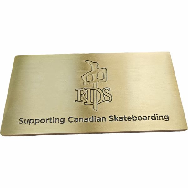 Custom Deep Concave Brass Nameplate With Retro Texture