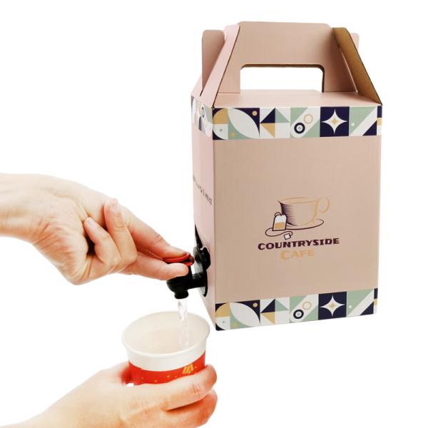 Carton de papier jetable personnalisé 2L 3L 5L pour emballage de café, cold brew, jus, Bag-in-Box, poche aseptique