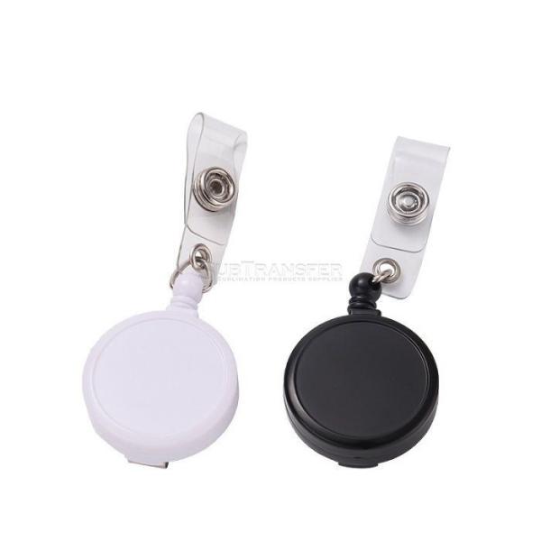 Sublimation Blank Plastic Name Tag Badge With Hidden 40mm Retractable Rope Diy Creative Gift For Sublimation Printing