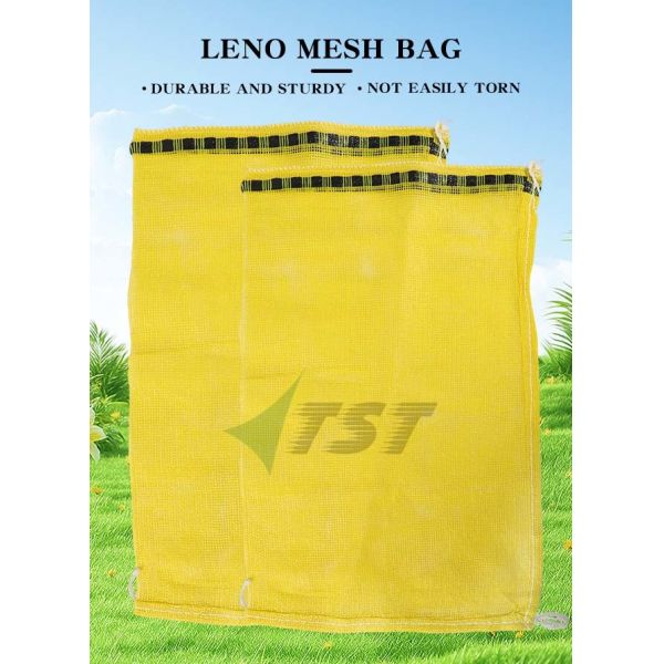 Customized Yellow Pp Onion Leno Bags For Potato Fruit Vegetable Agriculture