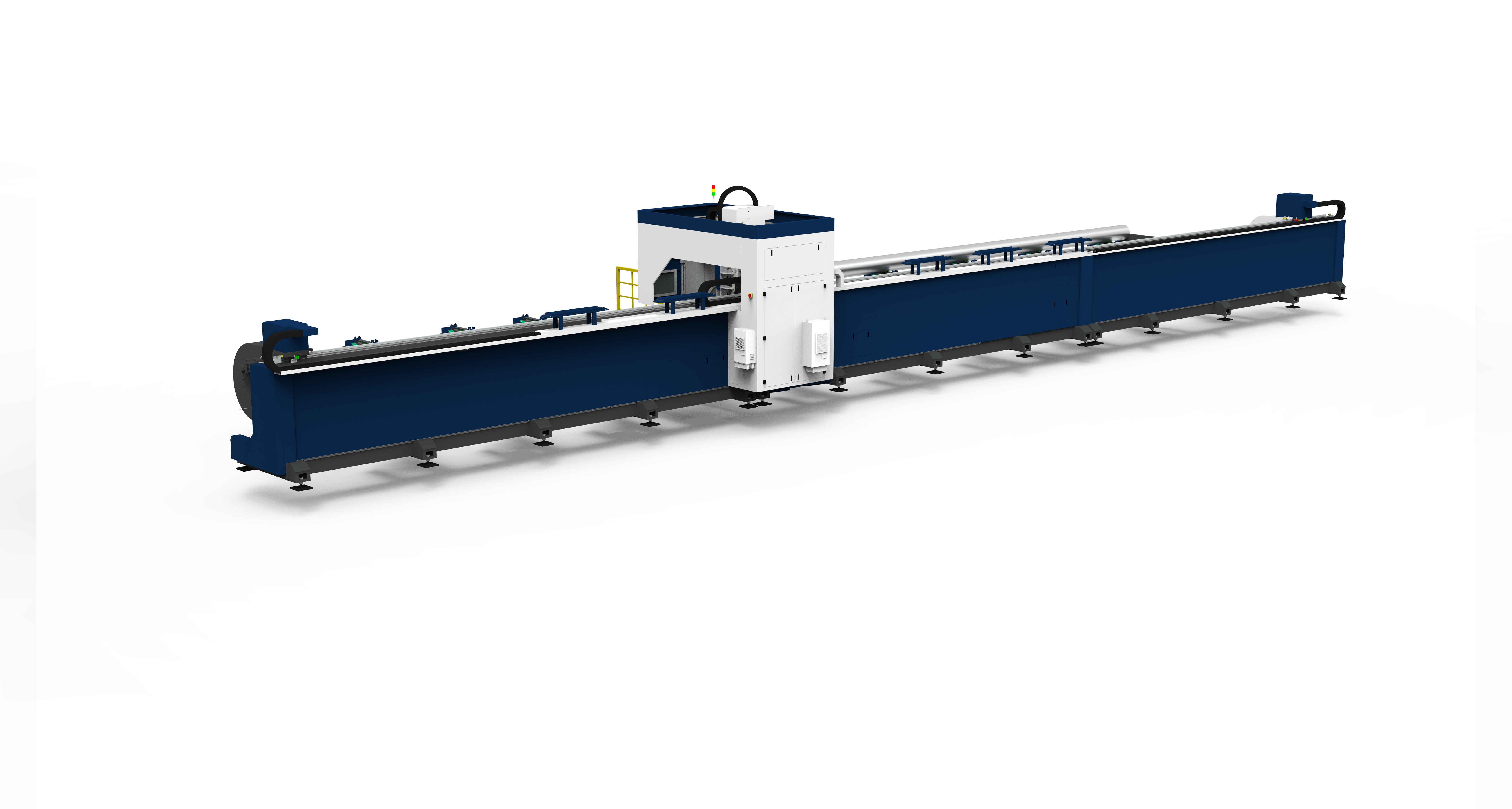 Machine de coupe de tubes à 3 mandrins, modèle standard, chargement semi-automatique, chanfreinage et coupe, 0,5 mm-25 mm