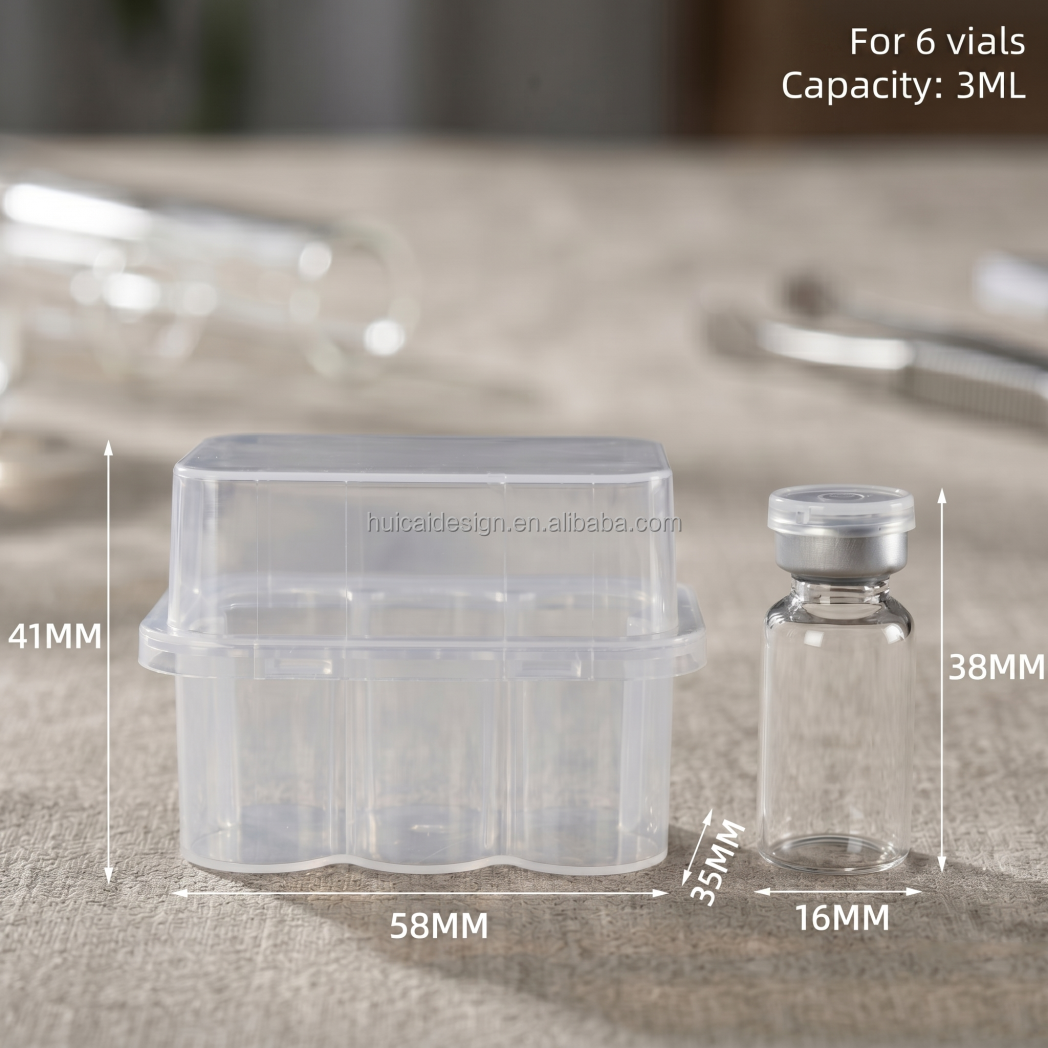 Wholesale 3ml 5ml 10 ml Transparent Freeze-dried Powder Vaccine Storage Plastic Box pp Vials Box Peptide Case Container
