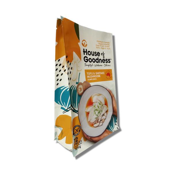 Flat Bottom Pouch for Freezer Dumplings Well Stand -18℃ Food Grade PET Lamination