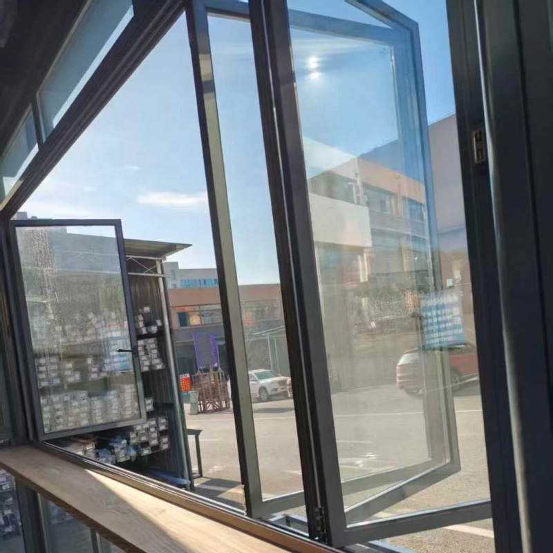 Modern Folding Double Glass Window Thermal Insulation Windproof Aluminum Alloy Frame Customized Size Kitchen Hotel Exterior Use