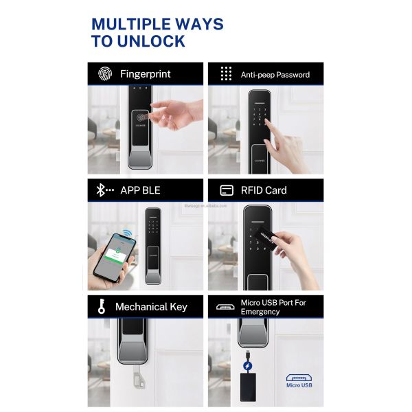 Liliwise New Design Fully-Automatic Lock Digital Electronic Fingerprint Lock Tuya APP TTlock Smart Door Lock