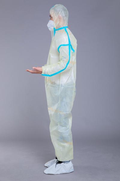 Antibacterial 37GSM PP PE Breathable Disposable Coveralls