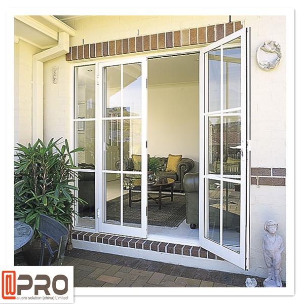 Portas articuladas de alumínio interiores com baixo vidro dobro de E para os glas de alumínio dos hings da dobradiça de vidro residencial da porta do preço da habitação