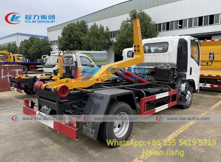 ISUZU 4x2 3 крен 2 тонн с мусоровоза подъема крюка с отделяемым хоппером