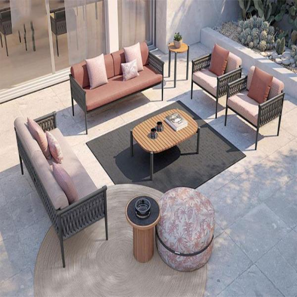 Villa Courtyard Garden Rattan Chair End Outdoor Garden Furniture with Simple Style