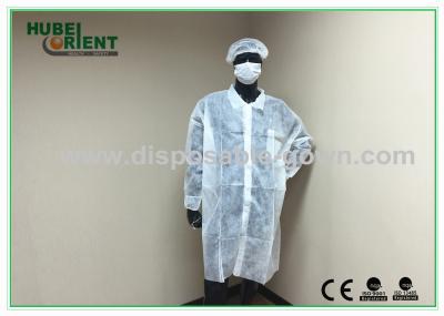 Aprobado por el CE MDR abrigo de laboratorio desechable SMS/Tyvek/MP/PP con cerradura Velcros uso de laboratorio abrigo de laboratorio antibacteriano