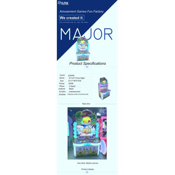 Kids Crazy Eggs Coin Operated Lottery Ticket Redemption Arcade Game Machine