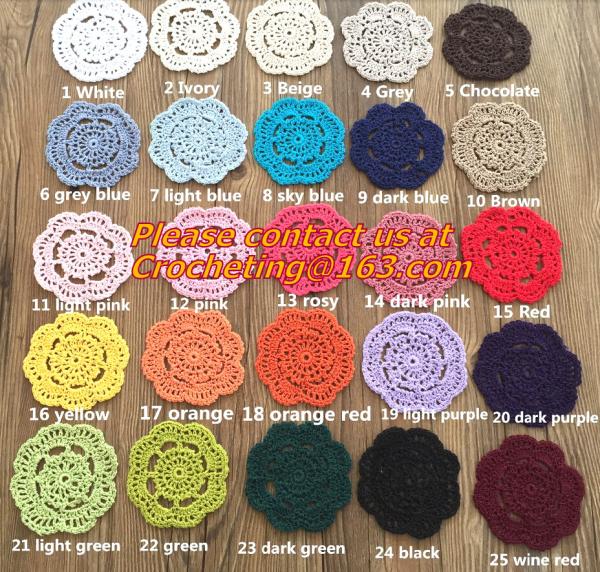 Hand made crochet doily, table cloth, Different styles of different Placemat color custom