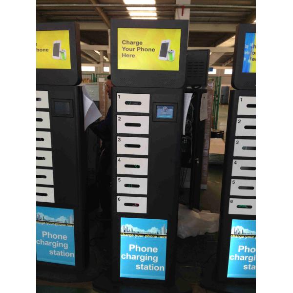 Logotipo derecho del piso calificado estaciones de carga móviles de la carga rápida con 6 armarios electrónicos