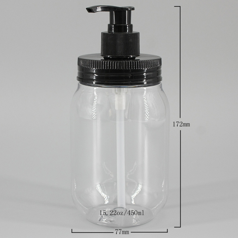 Прозрачные бутылки шампуня 450ml 77*114mm многоразовые